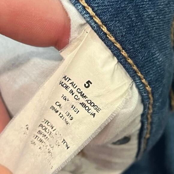 Garage Skinny Jeans Denim Whiskering Cotton Blend Stretch Medium Wash Blue Sz 5 - Picture 9 of 11